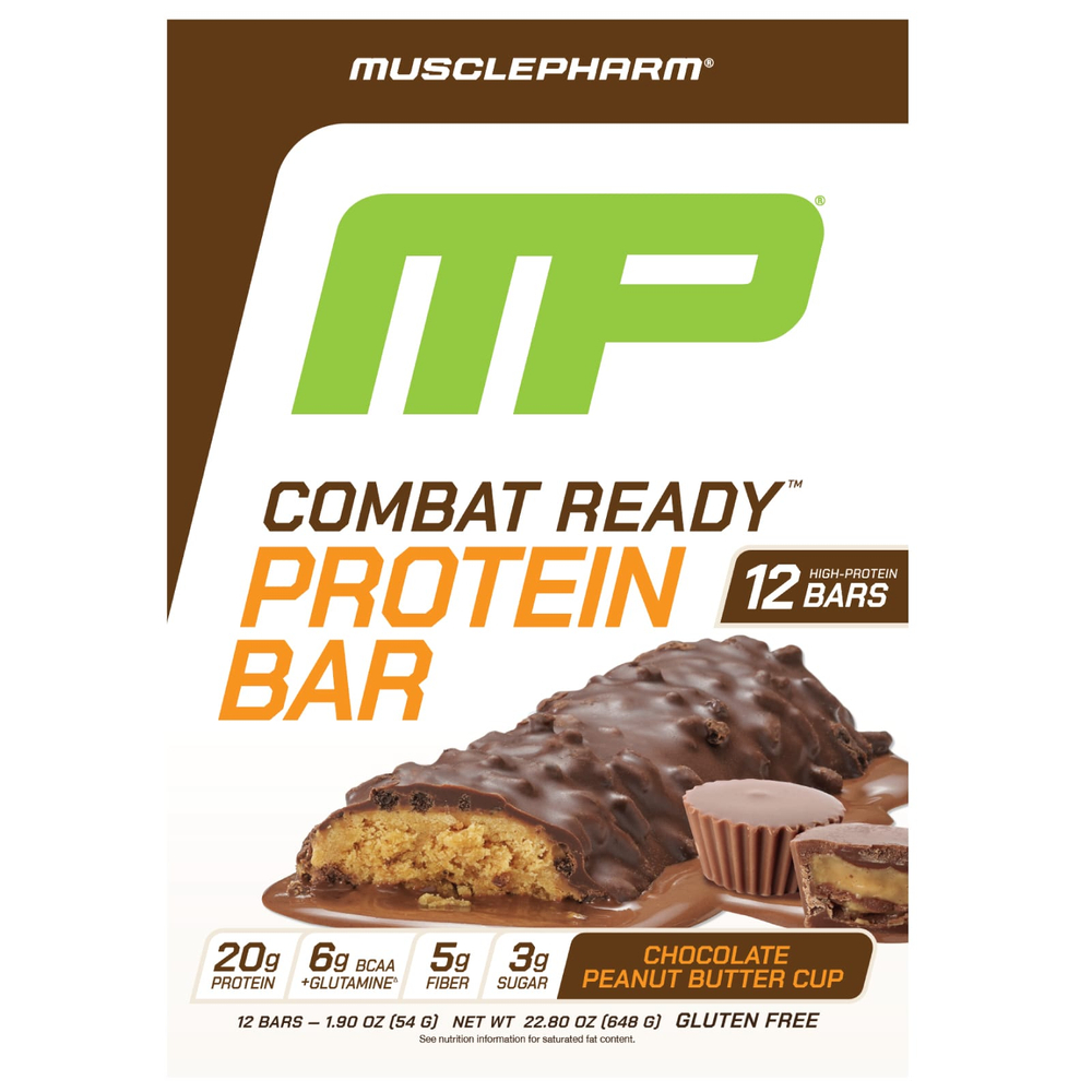 MusclePharm, Combat Redy™, протеиновый батончик, с шоколадом и арахисовой пастой, 12 батончиков по 54 г (1,9 унции)