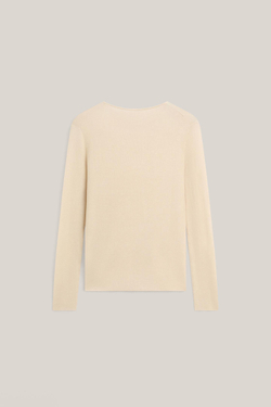 Massimo Dutti Шелковый топ с длинными рукавами - Limited Edition, светло-бежевый