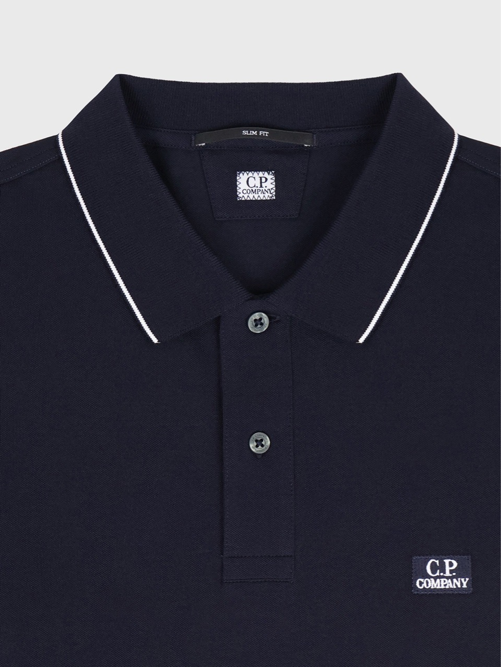 Поло с длинным рукавом C.P. Company Stretch Piquet Line Slim Navy