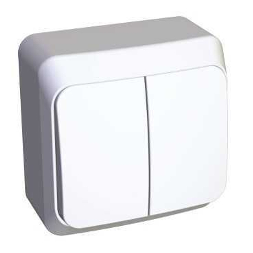 Выключатель двухклавишный без индикации о/у в сборе ЭТЮД белый Schneider Electric