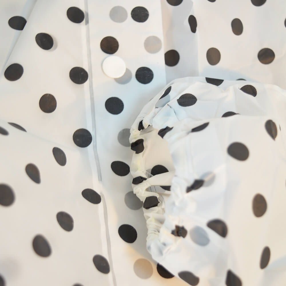 Дождевик EVA с капюшоном на кнопках, горох