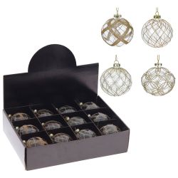 GAEM Набор из 12шт Украшение новогоднее "Шар", D 8 см, L35 W25 H8,5 см