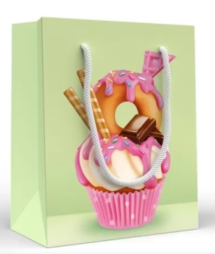 Пакет подарочный Кекс 11*13,5*6 см.