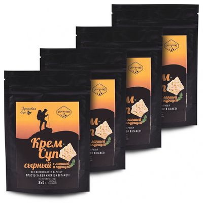 Суп сырный с лапшой и курицей 50 г zip (Здоровая Еда) 4 шт