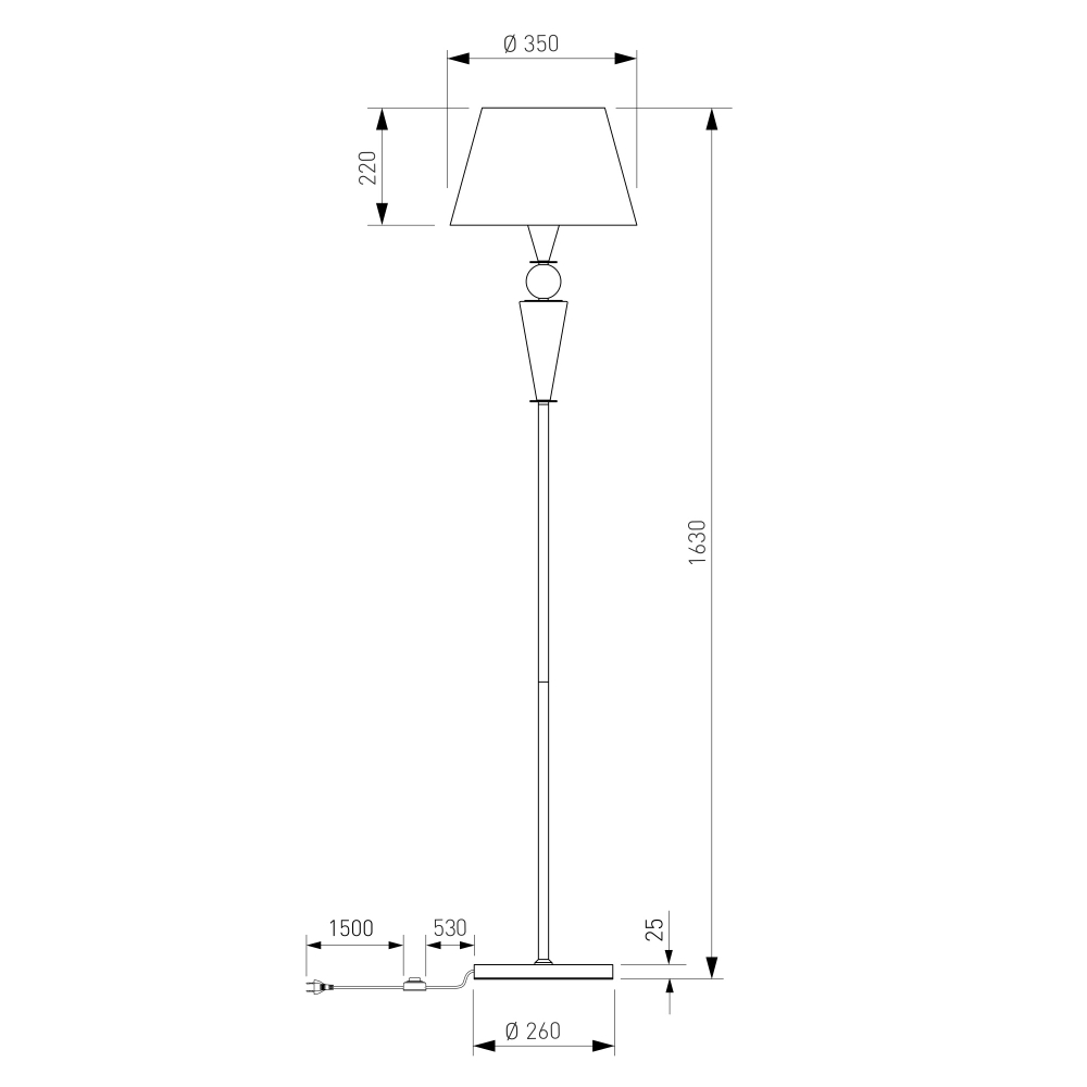 Торшер с декором из керамики 109014