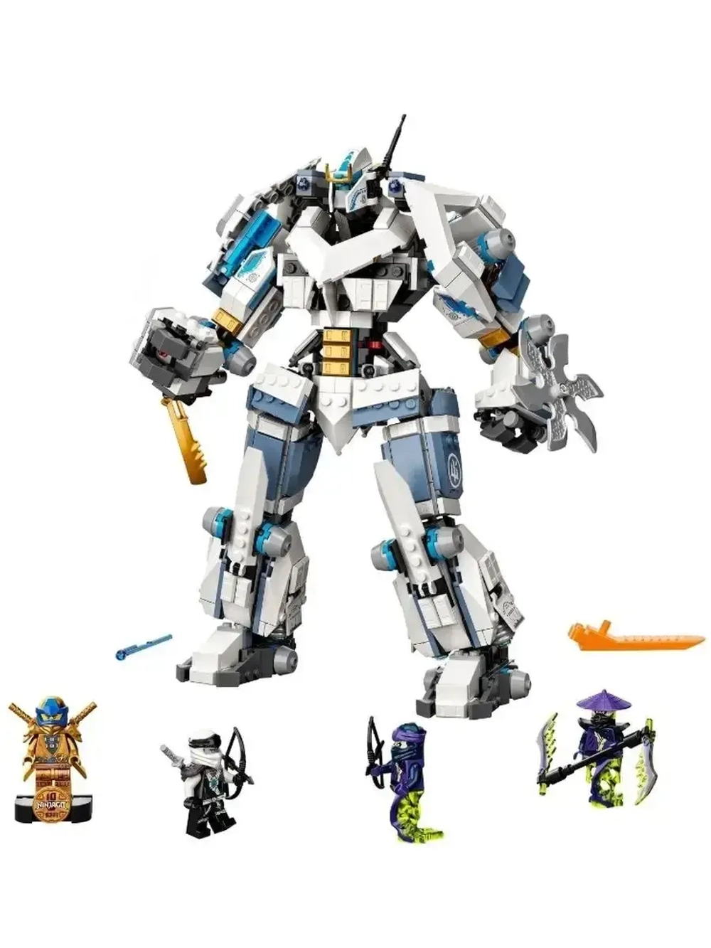 Конструктор Ниндзя Битва с роботом Зейна 840 деталей 19003