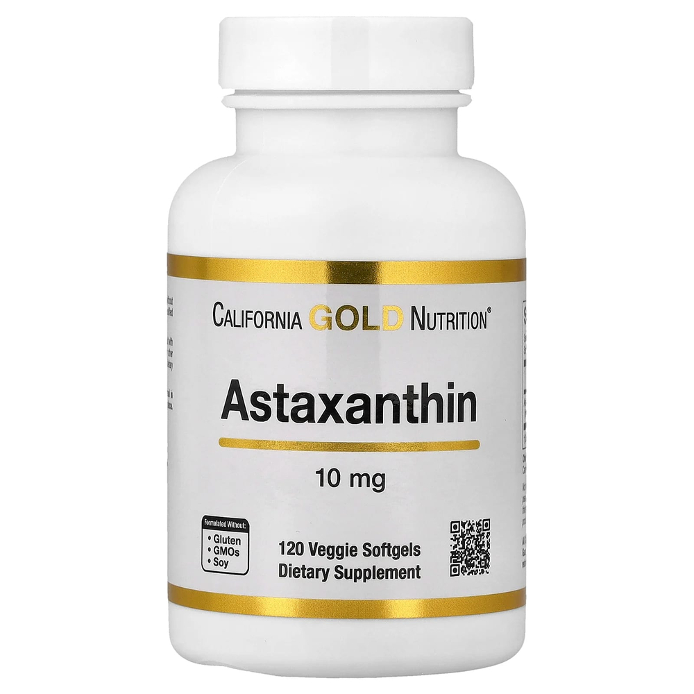 California Gold Nutrition, астаксантин, 10 мг, 120 вегетарианских капсул