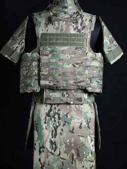 Жилет МСЗ2 + напашник, плечи, пояс, бёдра, пятиточечник + защитные вставки СВМПЭ Бр1, С2