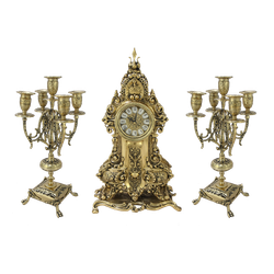 Bello De Bronze Каминные часы с канделябрами "Арте Нова"
