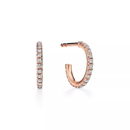 Серьги из розового золота 18k с бриллиантами, Tiffany 💠 metro collection