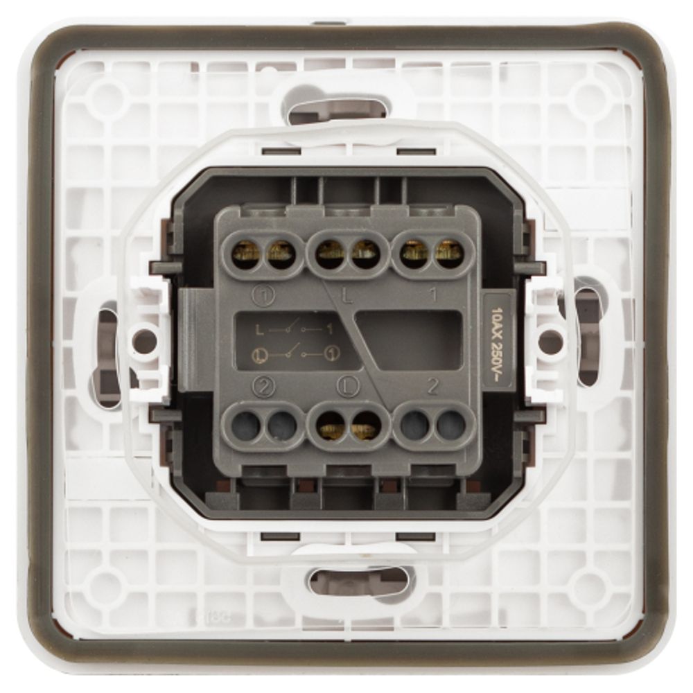 Выключатель ЭРА Эксперт 11-1524-01 двойной IP55, 10АХ-250В, СУ, белый