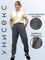 30536 Брюки джоггеры пике темно/серый (54)