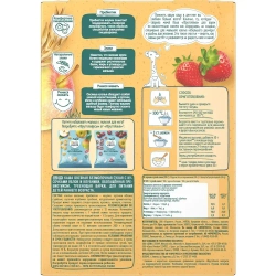 Сухая каша ФрутоНяня безмолочная овсяная с кусочками яблок и клубники, для варки, 200 г