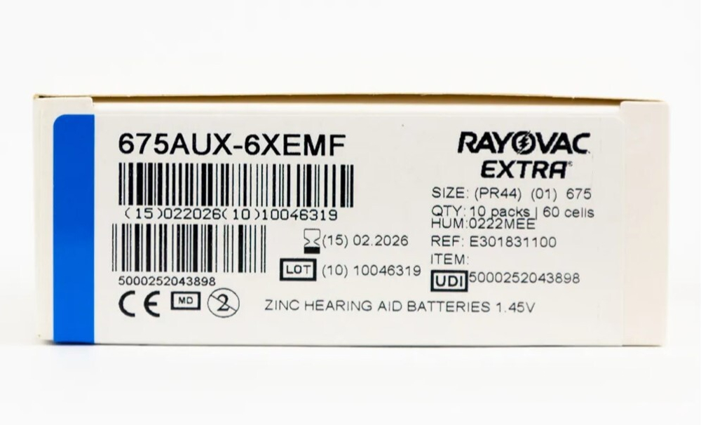 Rayovac ZA675 BL-6 уп.60