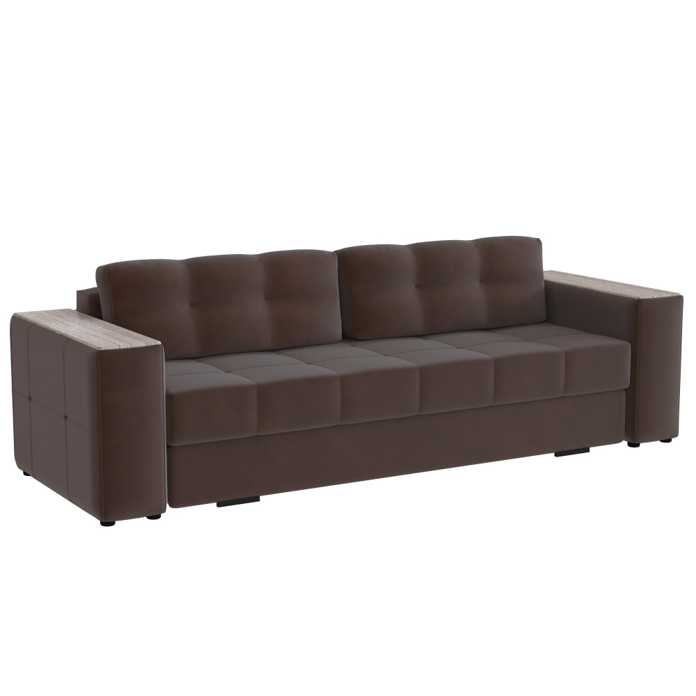 Диван раскладной Виконт, коричневый/мдф сандал белый