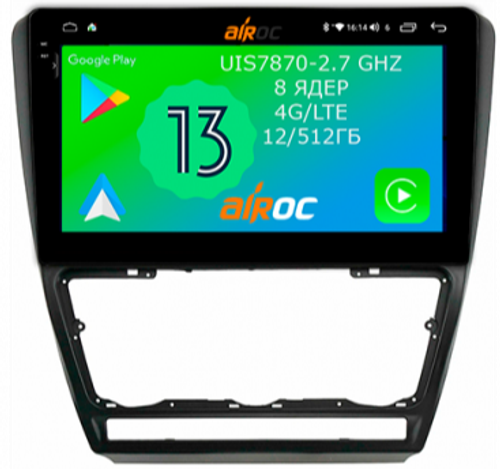 Магнитола для Skoda Octavia A5 2004-2013 - Airoc 2K AU-3202B (черная)на Android 13, Быстрейшая, SIM-слот