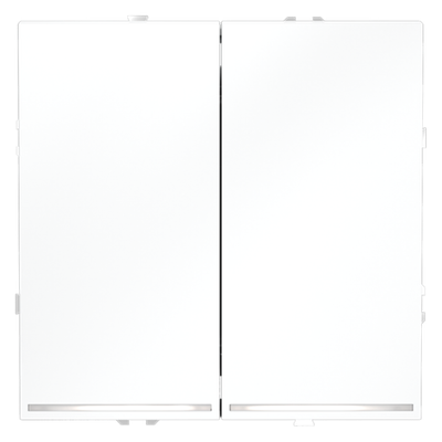 Проходной переключатель встраиваемый VOLTUM S70 двухклавишный с подсветкой 10А, (белый матовый)