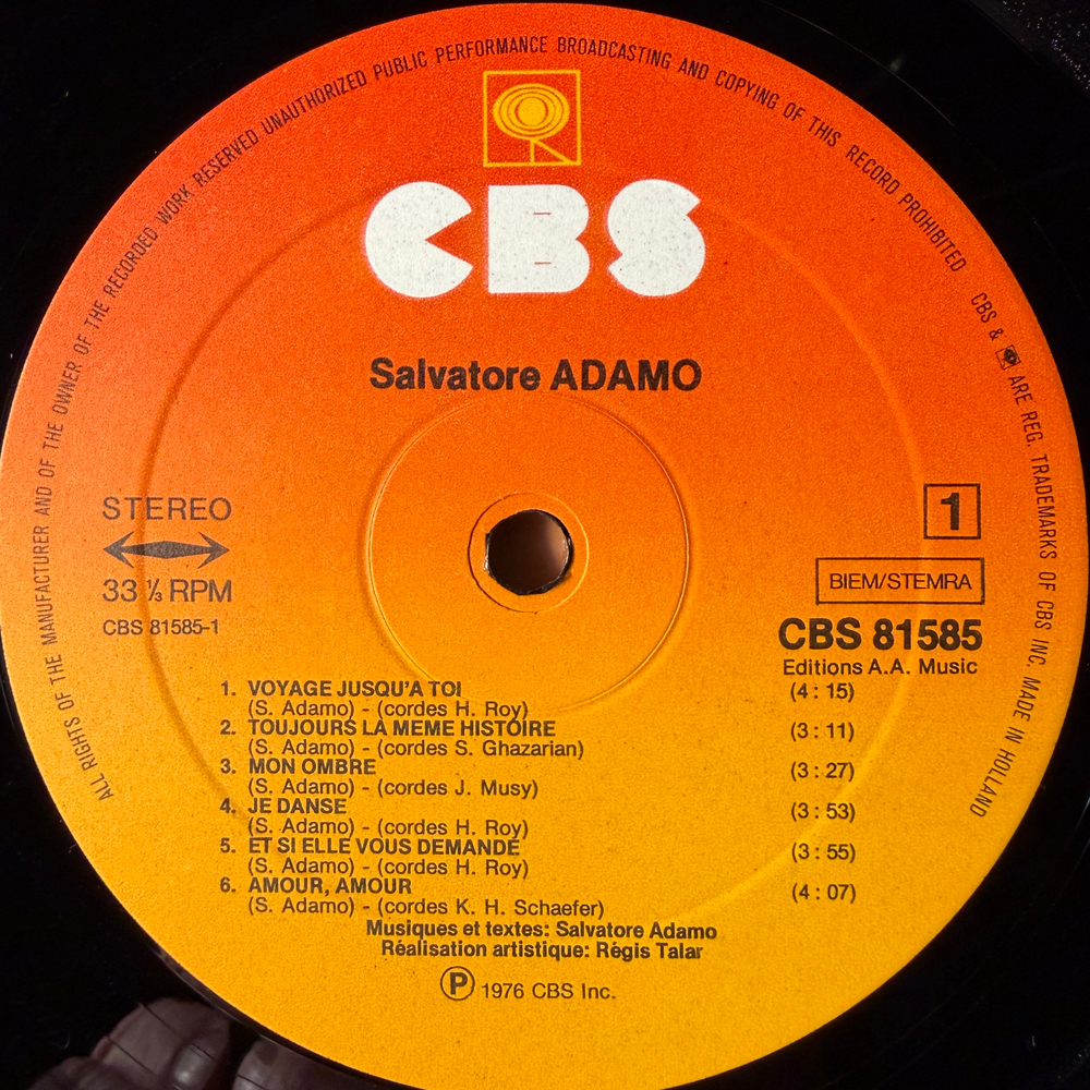 Adamo – Voyage Jusqu'à Toi (Голландия 1976г.)