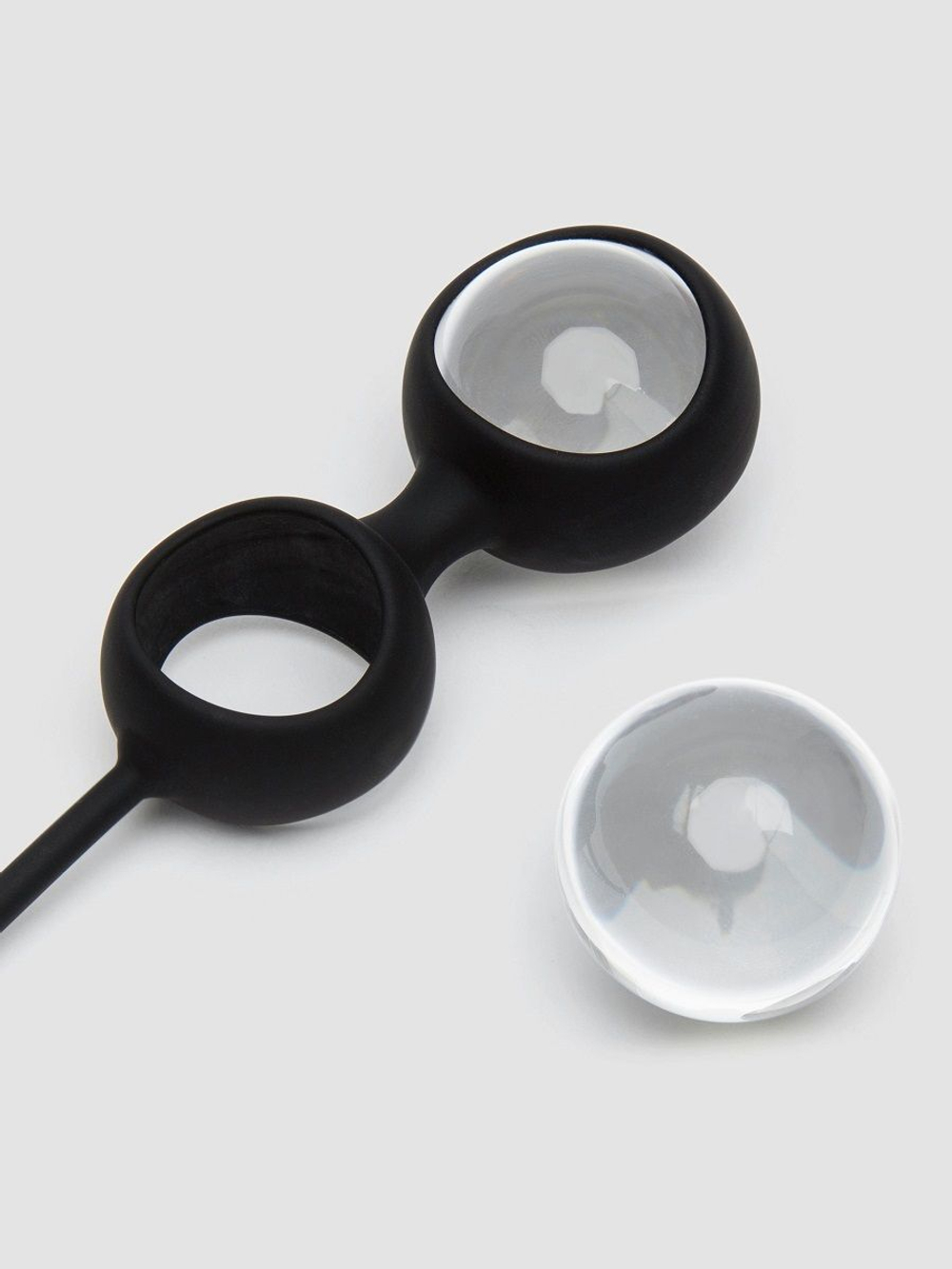 Черные вагинальные шарики Inner Goddess Glass Pleasure Balls 77g (Цвет: черный)