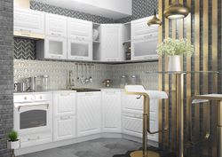 Модульный кухонный гарнитур «Вита» 2450/1650 (белый), ЛДСП/МДФ, ДСВ-Мебель