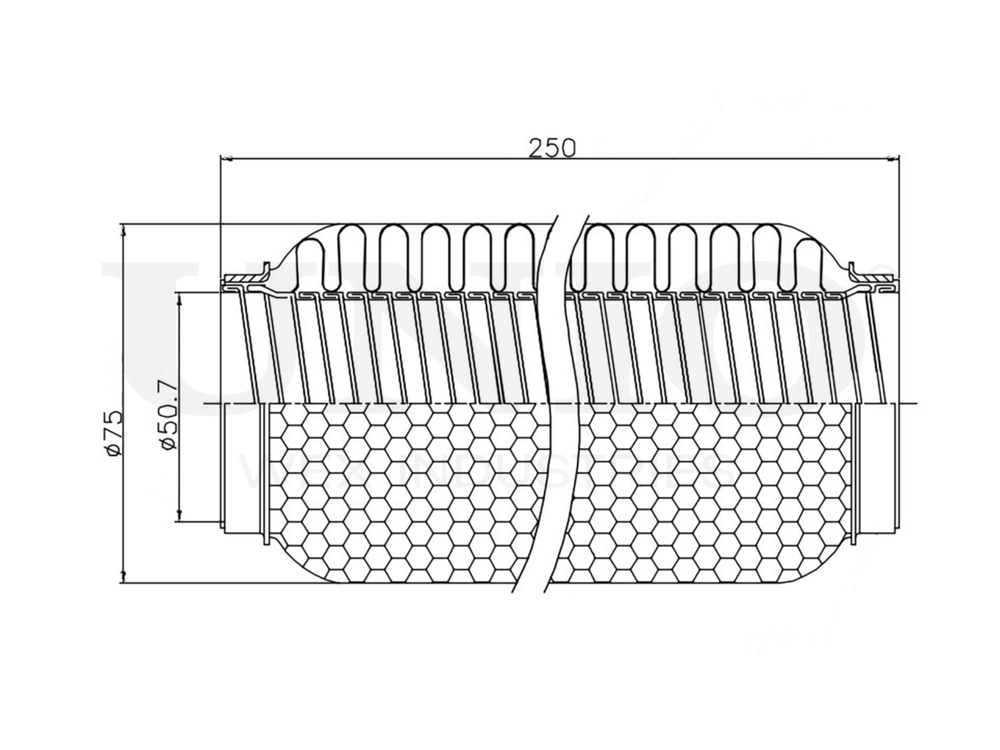 Гофра глушителя 50x250 мм WireFlex UNIO EXP-50250W