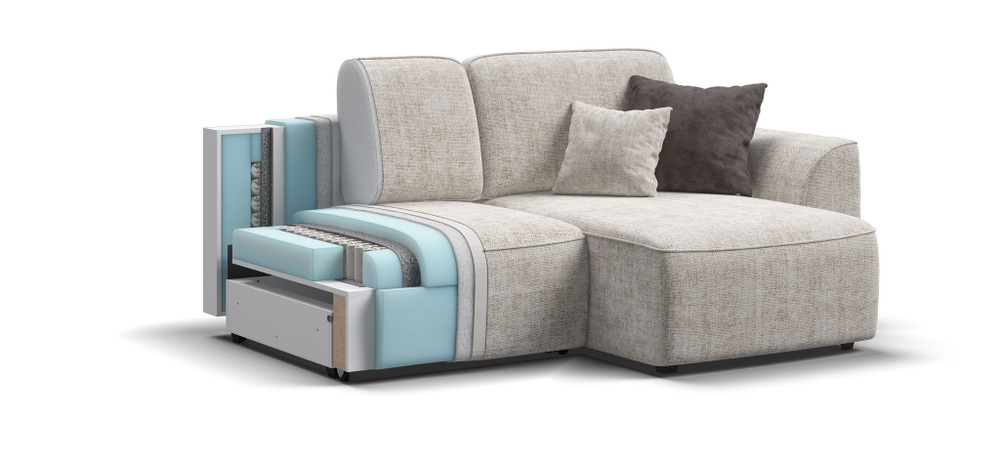 Угловой диван KING MODOOL шенилл IQ кварц