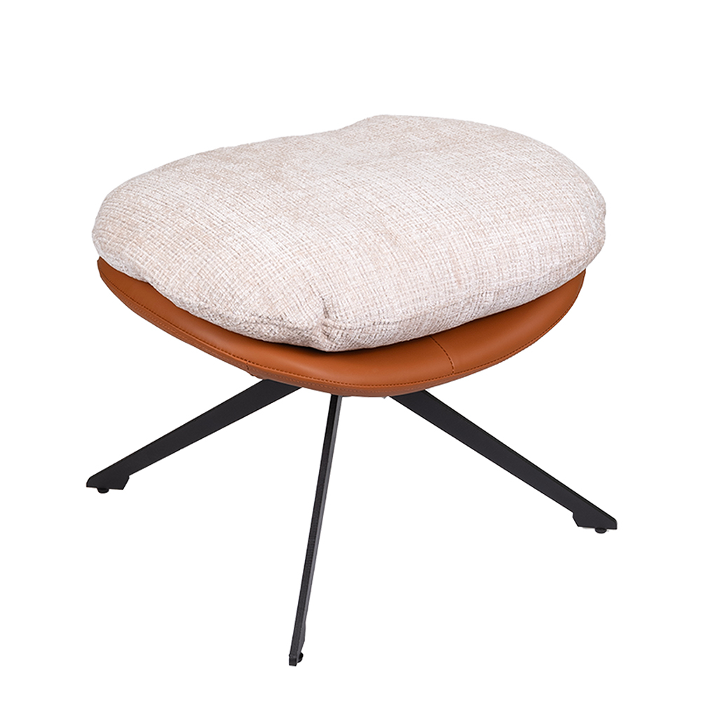 Оттоманка BLISS оранж/серый, экокожа, шенилл