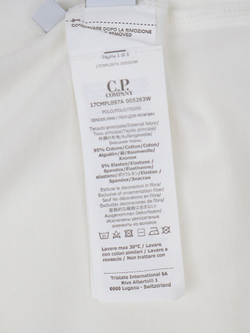 Поло C.Р. Company Stretch Piquet Line Gauze White