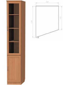 Шкаф для книг (консоль левая, правая) АРТ201, АРТ202