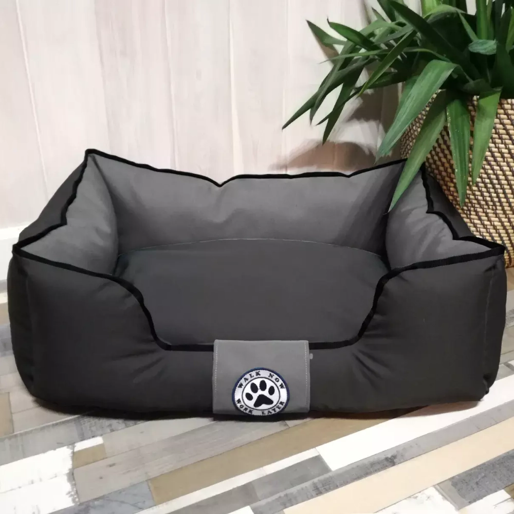 Лежанка для собак разборная размер M серая черная Царь-лежанка