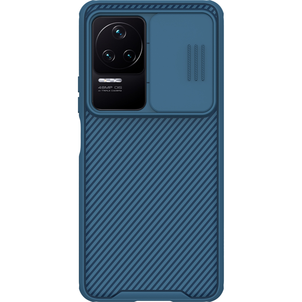 Защитный чехол синего цвета с защитной шторкой для камеры от Nillkin на Xiaomi Redmi K50 и K50 Pro, серия CamShield Pro Case