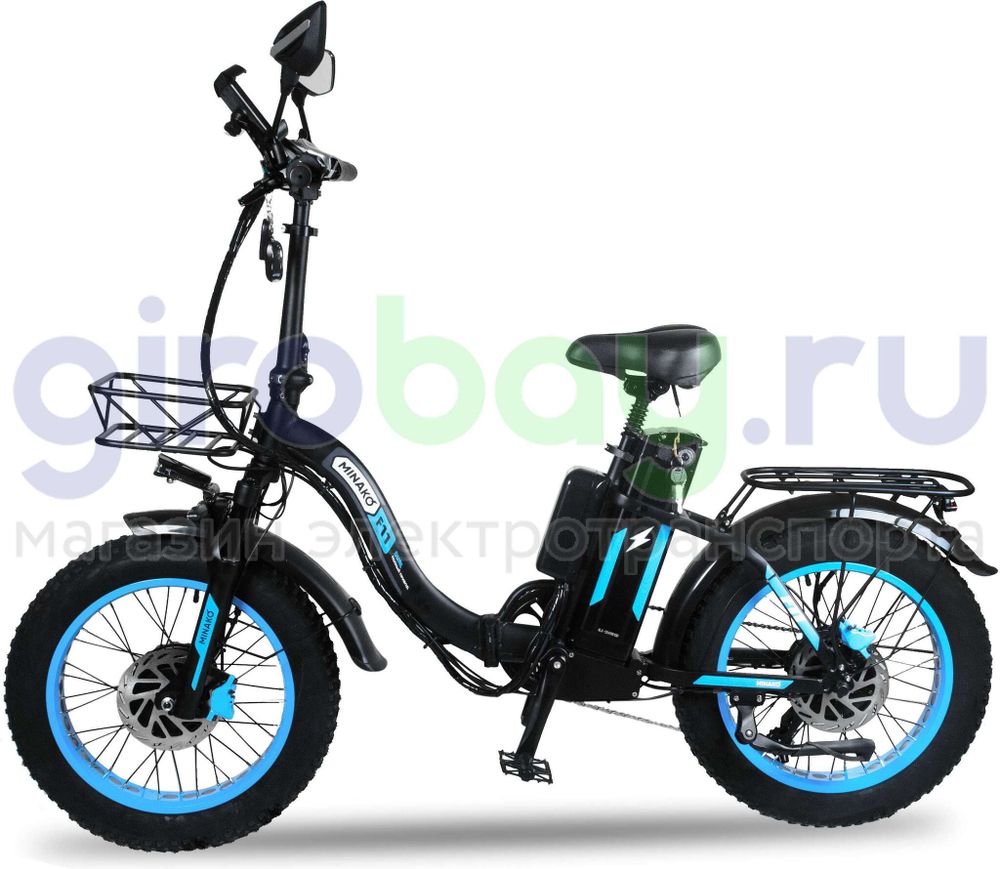Электровелосипед Minako F11 Pro Dual 48V/20Ah (полный привод) 2025 года - Синий обод Электровелосипед Minako F11 Pro Dual 48V/20Ah (полный привод) 2025 года - Синий обод фото №2