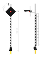 Светофор заградительный мачтовый Тип К  (HO, 1:87)