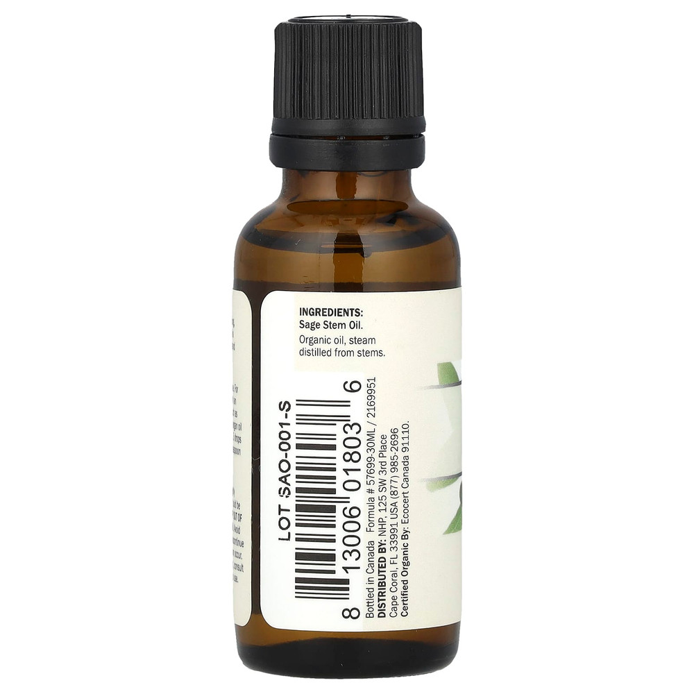 Dr. Mercola, Органическое эфирное масло, шалфей, 30 мл (1 унция)