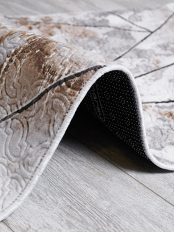 Набор ковриков для ванной и туалета, 60x100/50x60 см, цвет Черно-бежевый