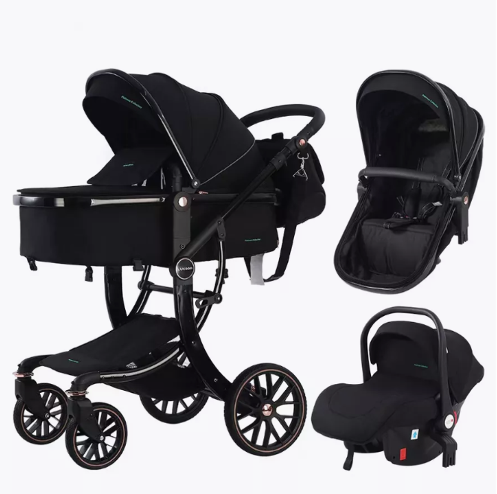 Детская коляска Luxmom 601A 3в1 (черный)
