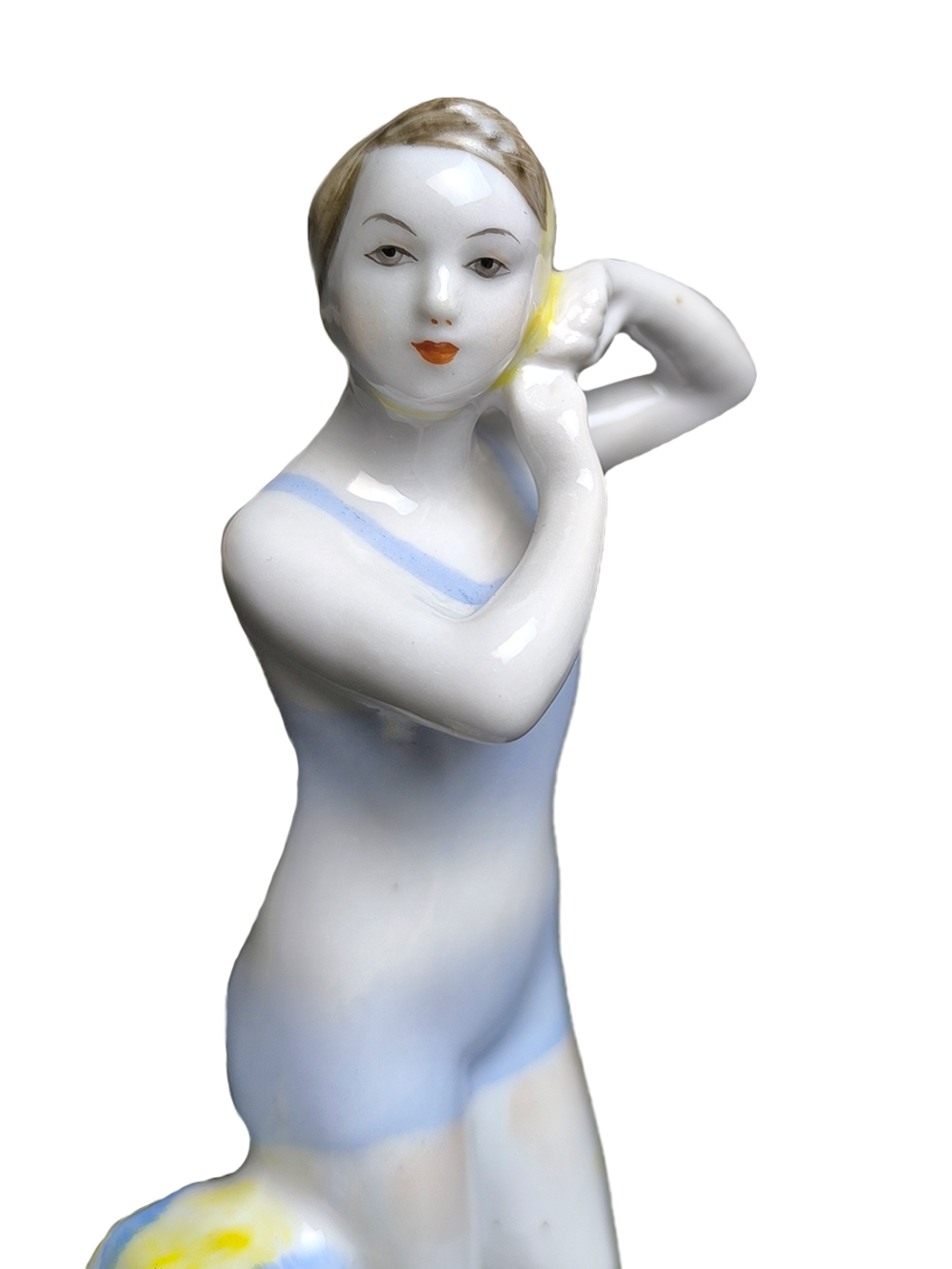 &&& Фарфоровая статуэтка "Юная купальщица" (ЛФЗ) 1950 - 1960 гг.
