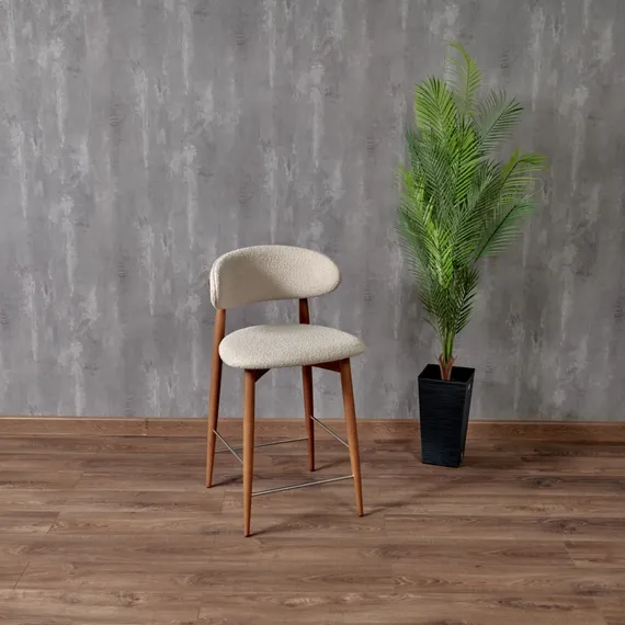 Полубарный стул Mod, черный, бежевое букле