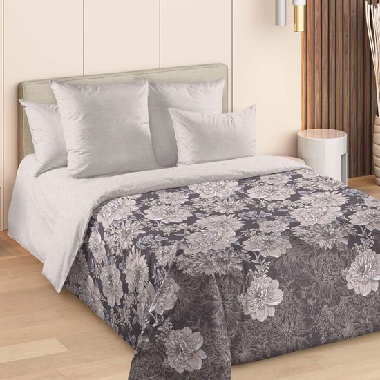 Двуспальный с европростыней комплект постельного белья Пленительная грация сатин