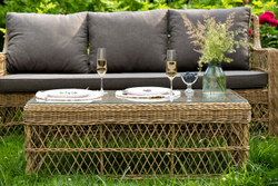 "Гранд Латте" лаунж-зона из искусственного ротанга, цвет соломенный