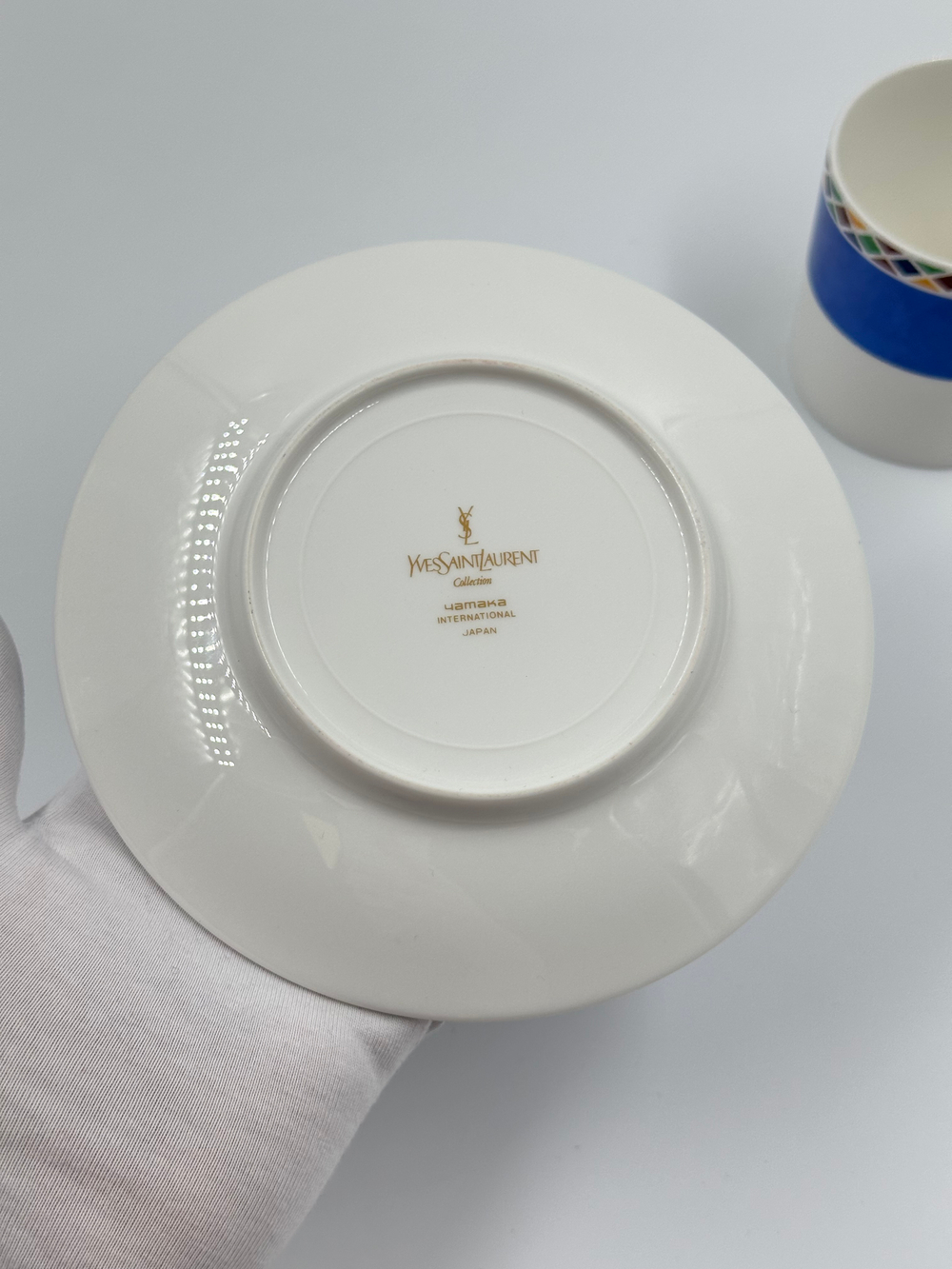 Кофейная пара синяя Yves Saint Laurent by Yamaka