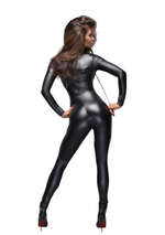 Черный комбинезон с поводком и двусторонней молнией