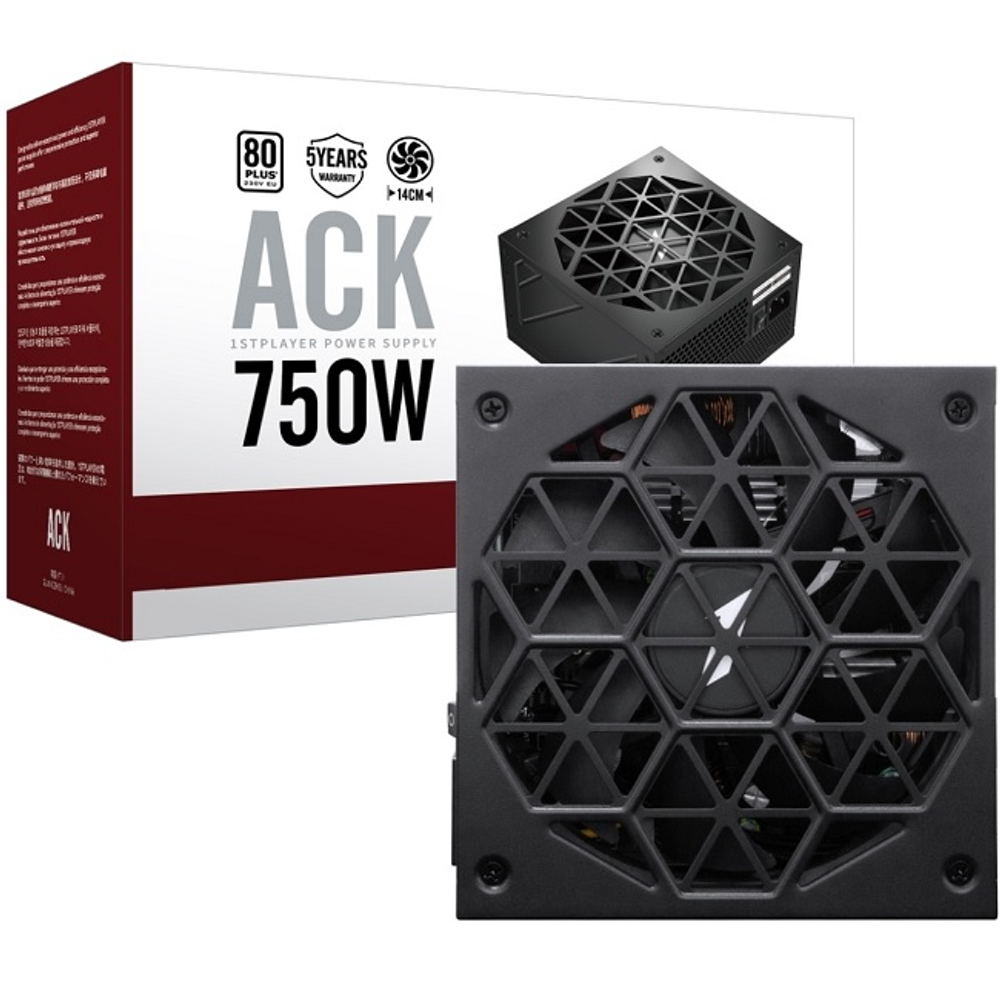 Блок питания 1STPLAYER 750W ACK Standard, 140 мм, 80 PLUS Standard (HA-750AC2)