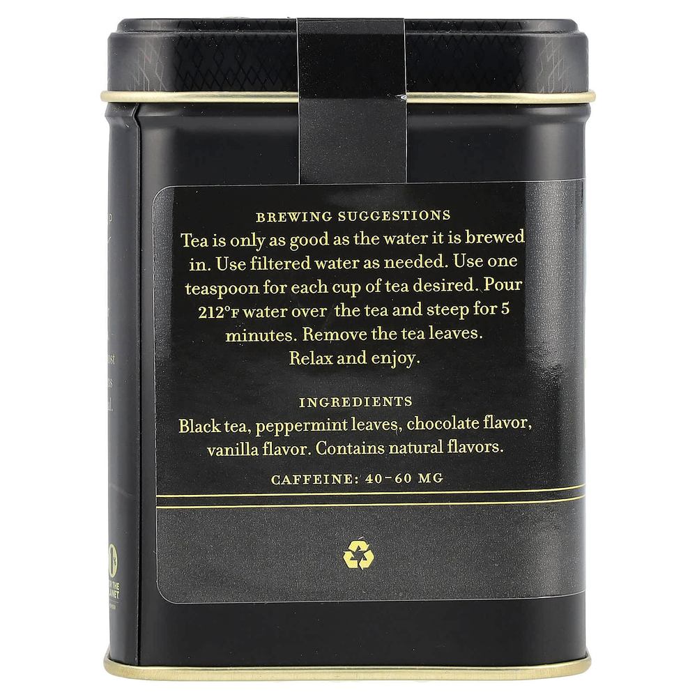 Harney & Sons, Ароматизированный черный чай, шоколад и мята, 112 г (4 унции)