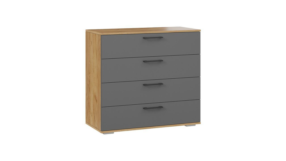 Комод для одежды с ящиками Дуб Крафт золотой/Серый графит 4 ящика 92х41х84 см