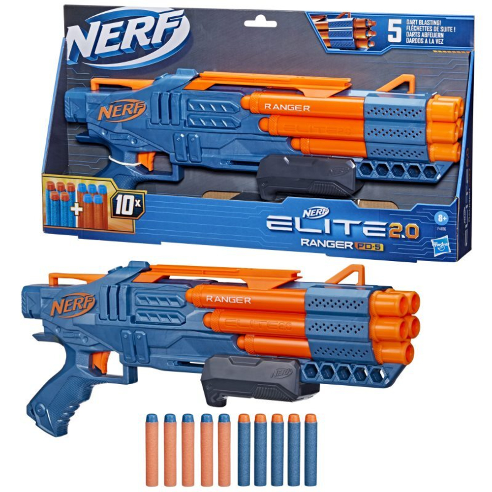 Hasbro Nerf Elite 2.0 - пусковая установка Ranger PD-5 +10 дротиков F4186
