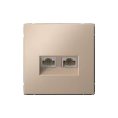 Розетка компьютерная 2-м ArtGallery RJ45 + RJ45 кат.5E механизм песочн. SE GAL001285