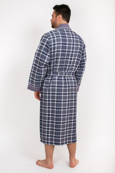 Вафельный мужской халат Gentelmen Style серый