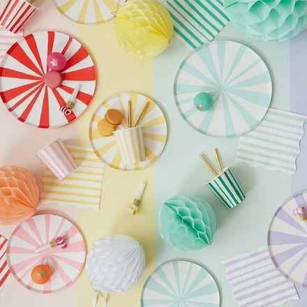 Тарелки большие "Жёлтые в полоску" 8 шт.