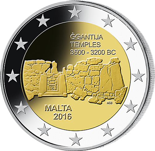 2 евро 2016 Мальта - храмы Джгантия